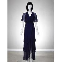 Silk Woven Dress with Cape